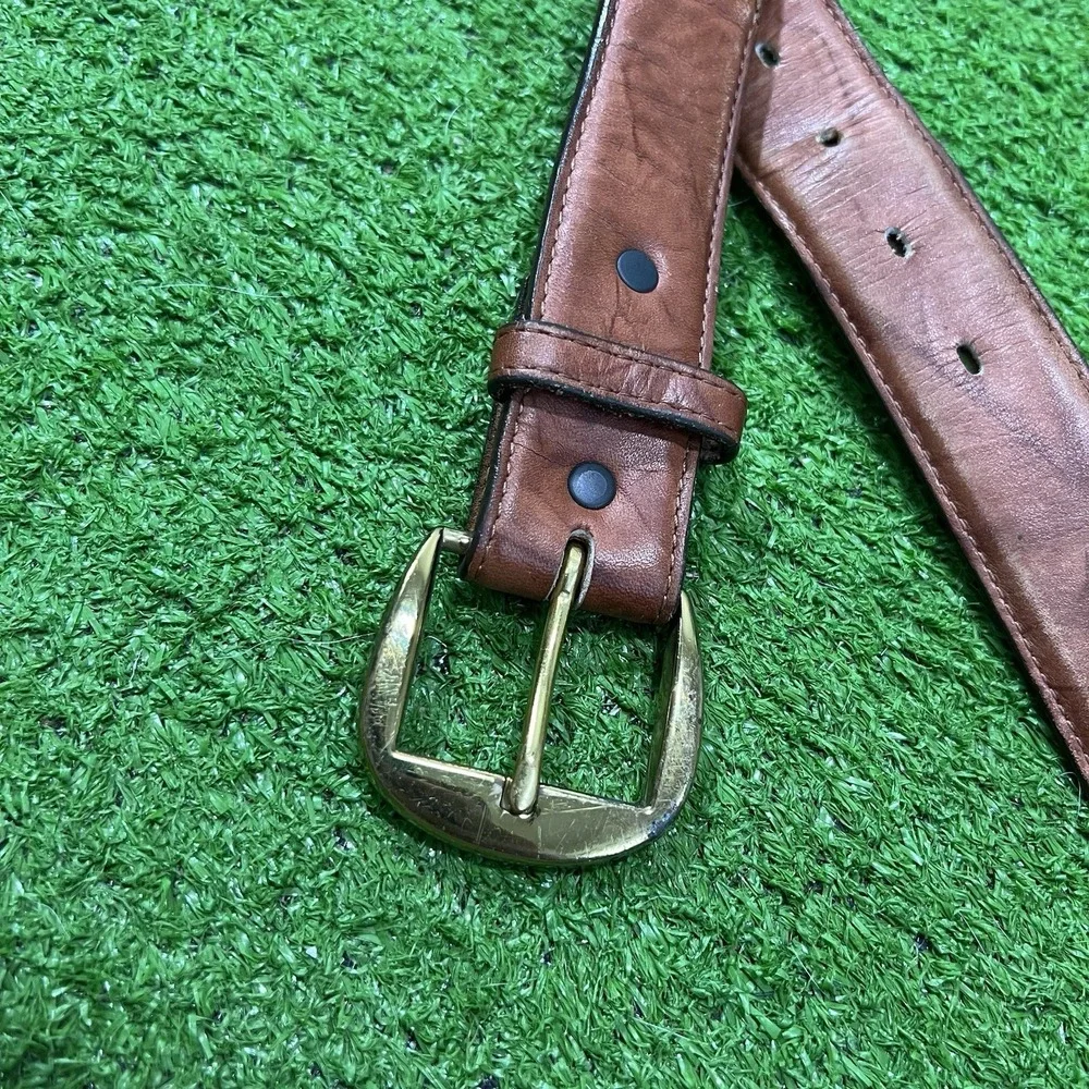 Vintage Tony Lama Belt SZ 42 Brown Leather Western, Cowboy,‎ Silver Buckle Rodeo
